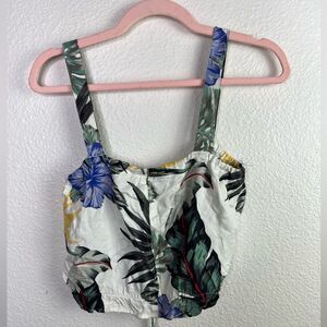 Hurley tropical leafs crop top size Medium NWT